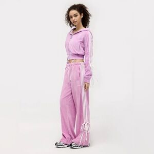 Aelfric Eden Pink Velour Zippered Hoodie